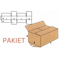 Pudło klapowe 525x390x290 z uchwytem - pakiet - 5 warstw