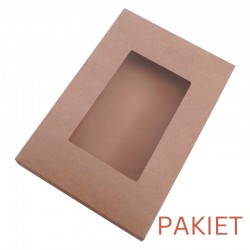 Pudełko fasonowe z okienkiem 280x200x60 - pakiet - 3 warstwy - SZARE