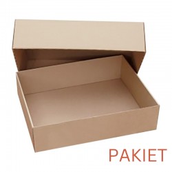 Pudełko fasonowe wieczkowe WIEKO-DNO 310x250x80-120 - pakiet - 3 warstwy - SZARE