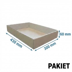 Pudełko fasonowe tacka 430x300x60 - pakiet - 3 warstwy - SZARE