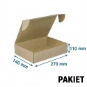 Pudło fasonowe 270x140x110 z klapką- pakiet - 3 warstwy - SZARE