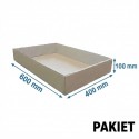 Pudełko fasonowe tacka 600x400x100 - pakiet - 3 warstwy - SZARE