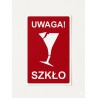Naklejka na opakowanie - UWAGA SZKŁO